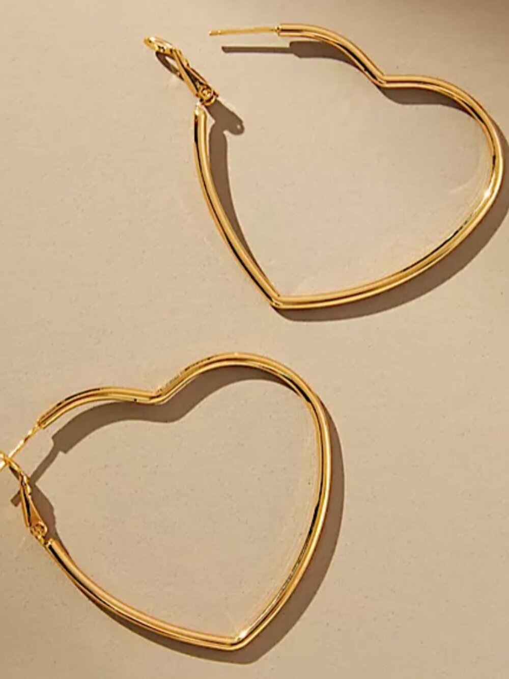 NEW Anthropologie Heart Hoop Earrings